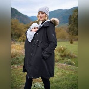 Seraphine Black Maternity Winter Coat